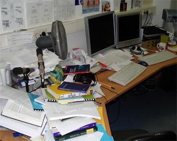 Büro am Abschlusstag der Dissertation